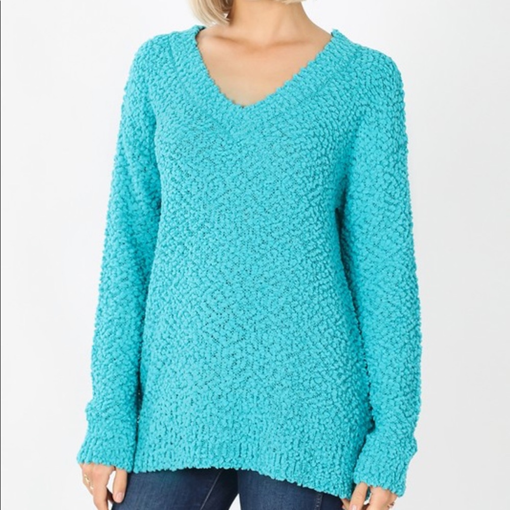 Popcorn V Neck Top